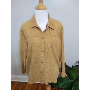 Vintage Erin London vegan suede shirt jacket